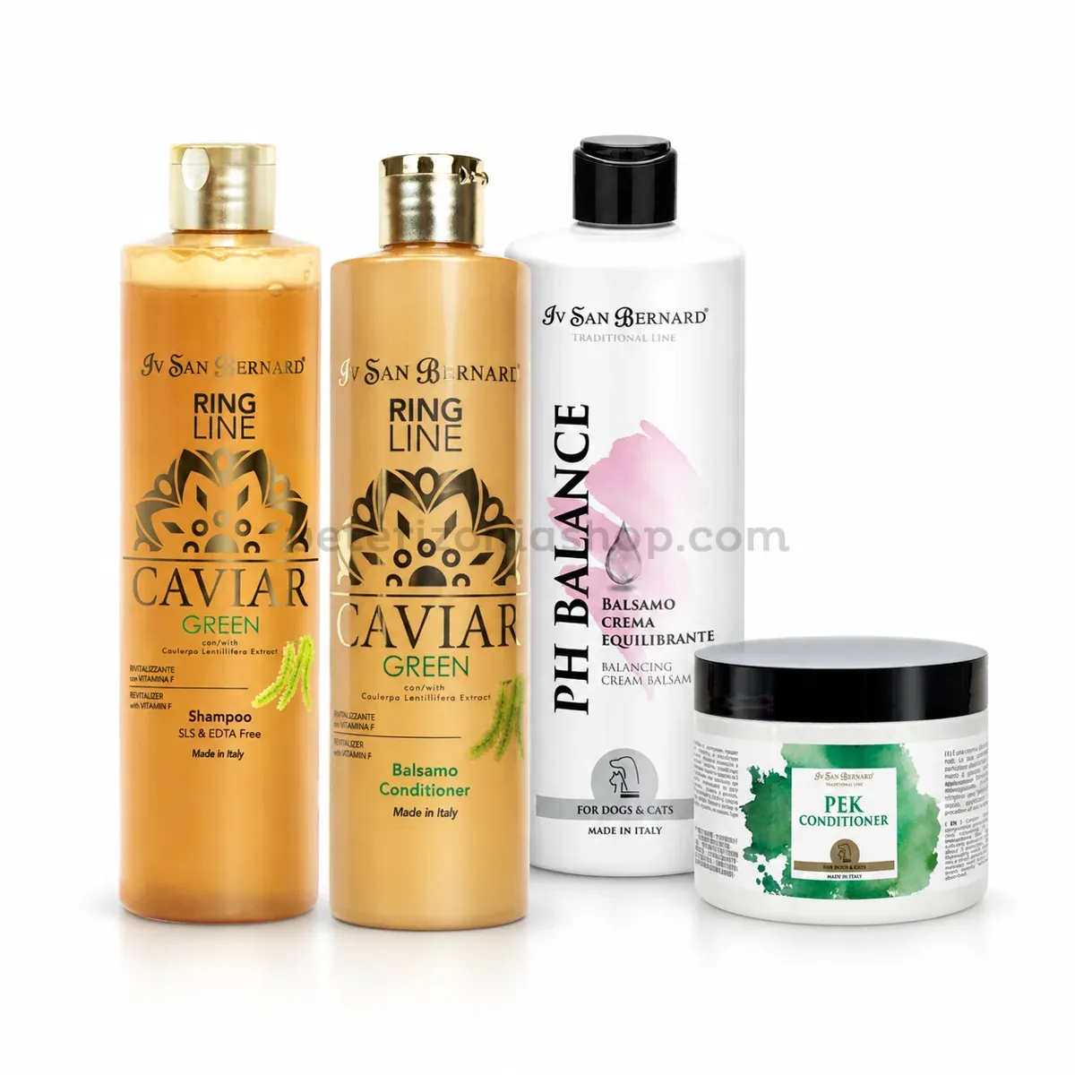 Pack Revitalizante pequeno Caviar Green Iv San Bernard Pack Revitalizante pequeño Iv San Bernard con champú y bálsamo Caviar Green, PH Balance y Pek Conditioner