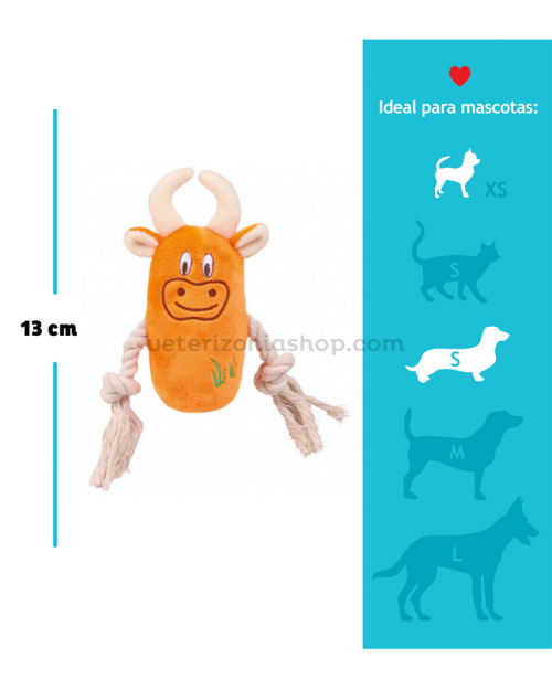 Juguete para Perro Cachorro Peluche Cuerda Naranja