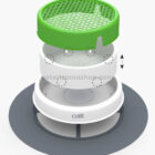 Componentes del germinador Catit Senses Grass Planter con rejilla verde y base gris