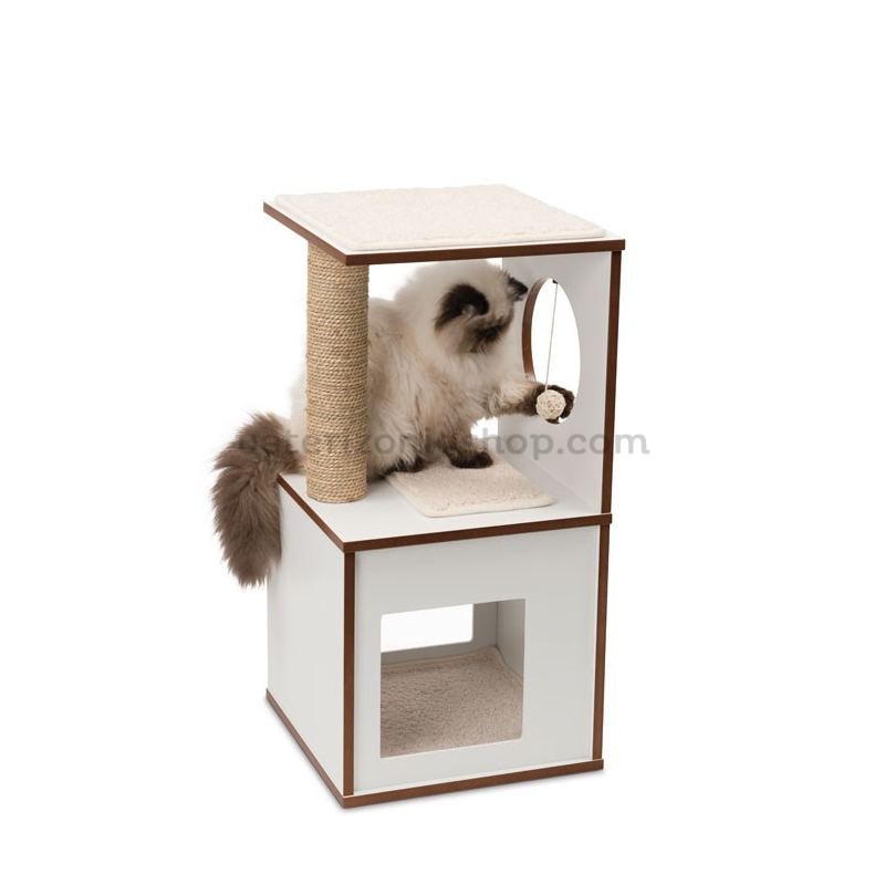 Mueble Rascador Para Gatos V-Box Vesper Blanco Pequeño