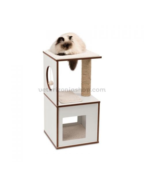 Mueble Rascador Para Gatos V-Box Vesper Blanco Pequeño