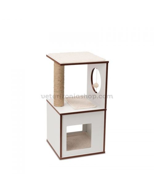 Mueble Rascador Para Gatos V-Box Vesper Blanco Pequeño