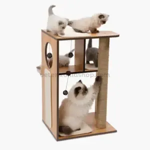 Vesper Box Grande – Nogal | Mueble Rascador para Gatos con Diseño Elegante