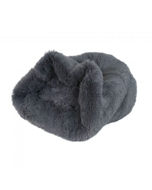 Cama Saco Perro Gato Gris Peluche