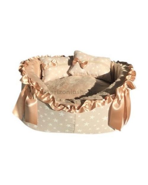 Cama Desenfundable Estrellas Beige para Perro