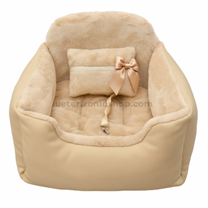 Asiento Cama para Coche Perro Beige