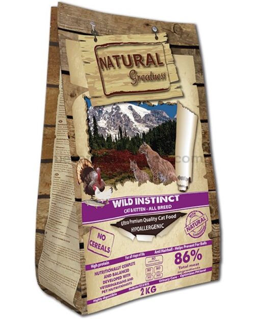 Pienso para gatos Natural Greatness Wild Instinct 2kg para gatos