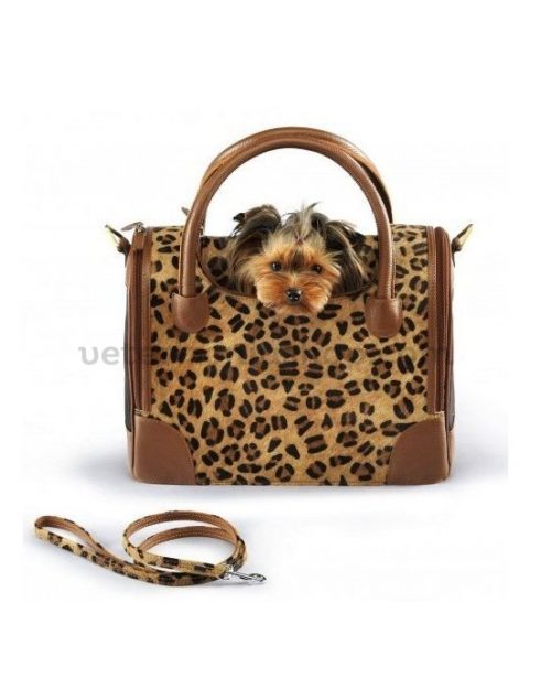 Bolso Transportin Perro Cuero Leopard