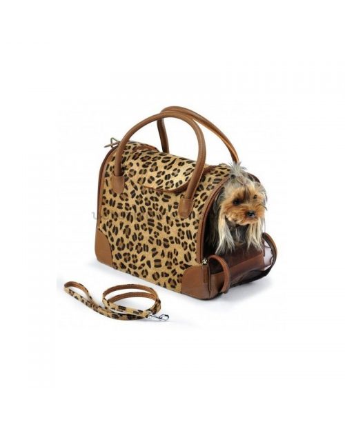 Bolso Transportin Perro Cuero Leopard