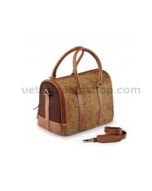 Bolso Transportin Perro Cuero Animal Print