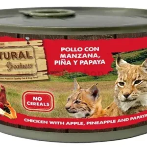 alimento-completo-para-gatitos-y-gatos-pollo-mazana-piña-papaya-natural-greatness-veterizoniashop