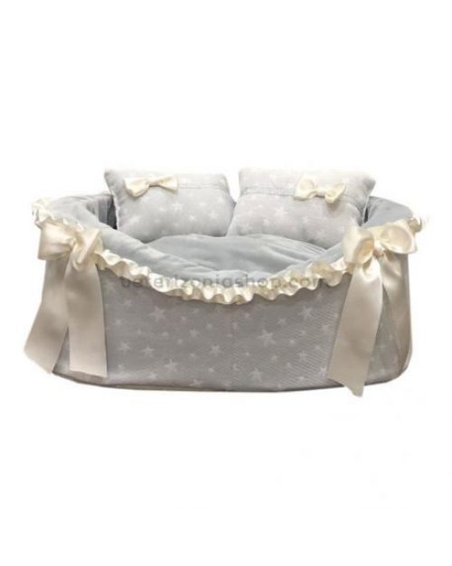 Cama Desenfundable para Perro y Gato Princess Estrellas Gris