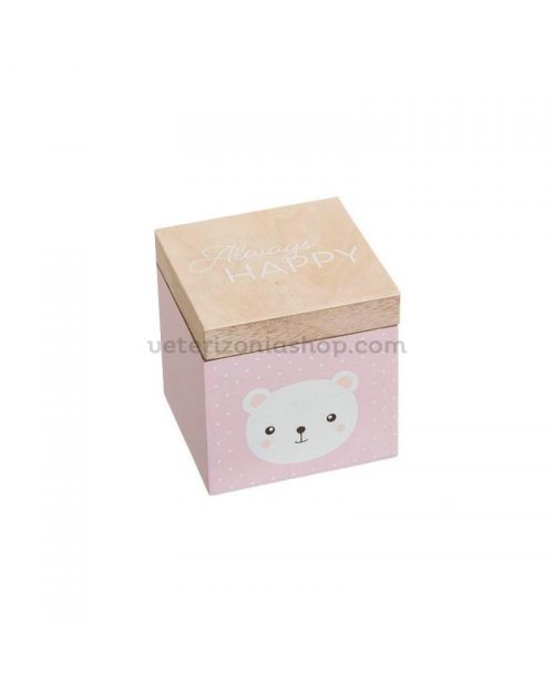 Mini Caja de Madera Teddy Pink