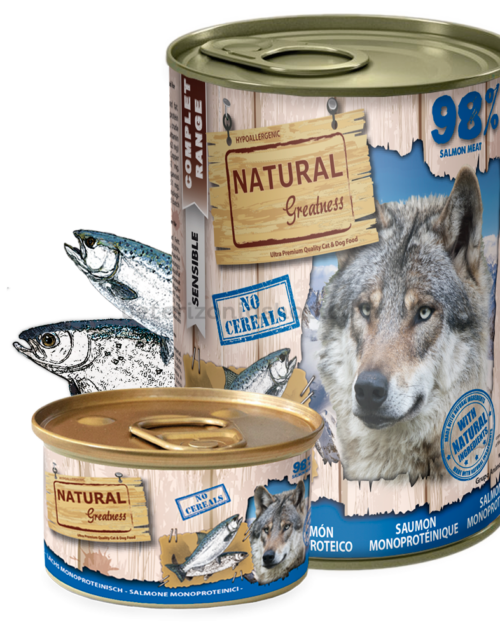 comida humeda perros monoproteica salmon natural greatness