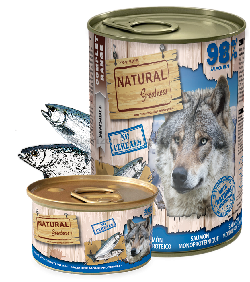 comida humeda perros monoproteica salmon natural greatness