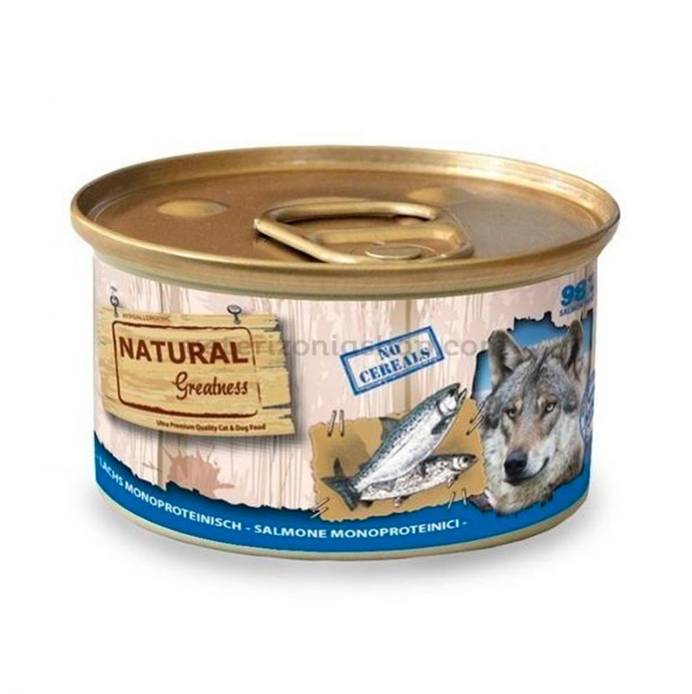 comida humeda perros monoproteica salmon natural greatness