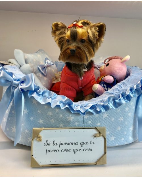 cama para perro estrellas rosa