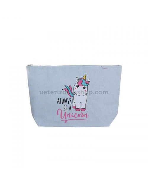 Estuche para guardar enseres Perrito Unicornio Azul