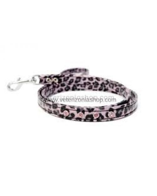 correa perro leopardo rosa