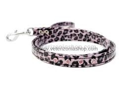 correa perro leopardo rosa