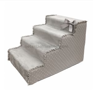 Escaleras Desenfundable para Perros Mini Polkadots 4 Peldaños Gris-1