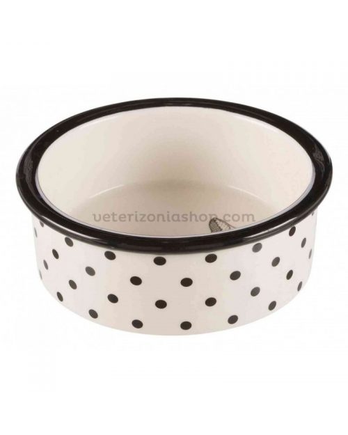 Comedero Cerámica Black Polka Dots