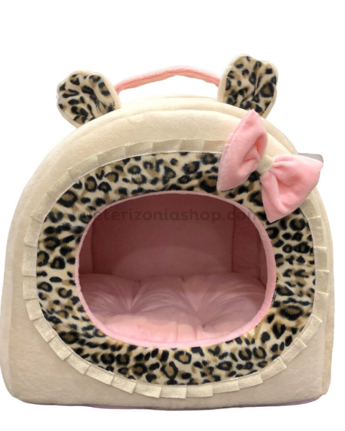 iglu perro gato beige rosa