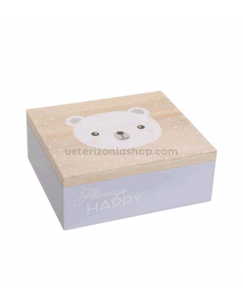 caja madera osito teddy perros