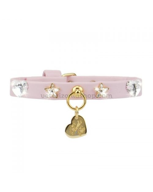 Collar Perro Rosa Hearts & Starts Ecopiel Piccoli Pets