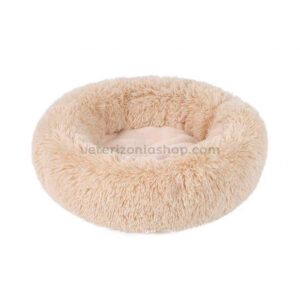 Cama Donut de peluche para Perro Gato Beige