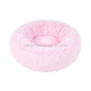 Cama Donut de peluche para Perro Gato Rosa