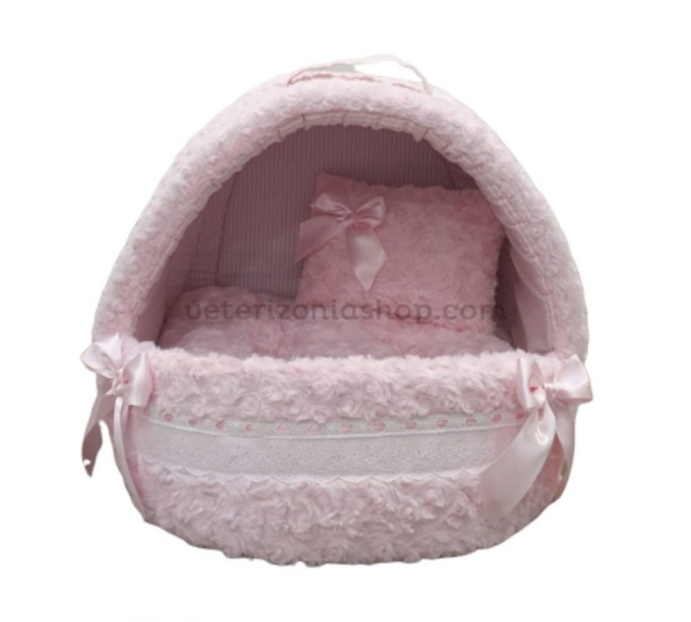Iglú Perro Gato Rosa Vichy