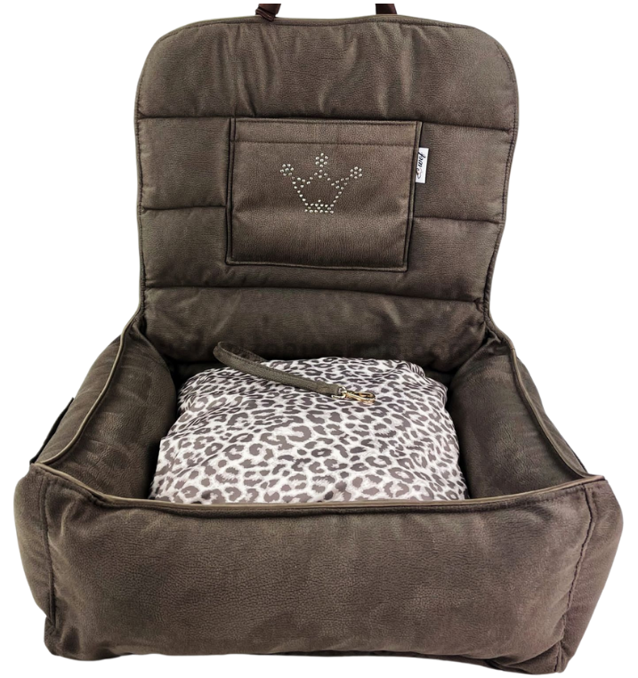 Combo de asiento de coche y cama para perro: asiento de auto versátil para  mascotas, asiento para perro y cama acogedora para perros para paseos en