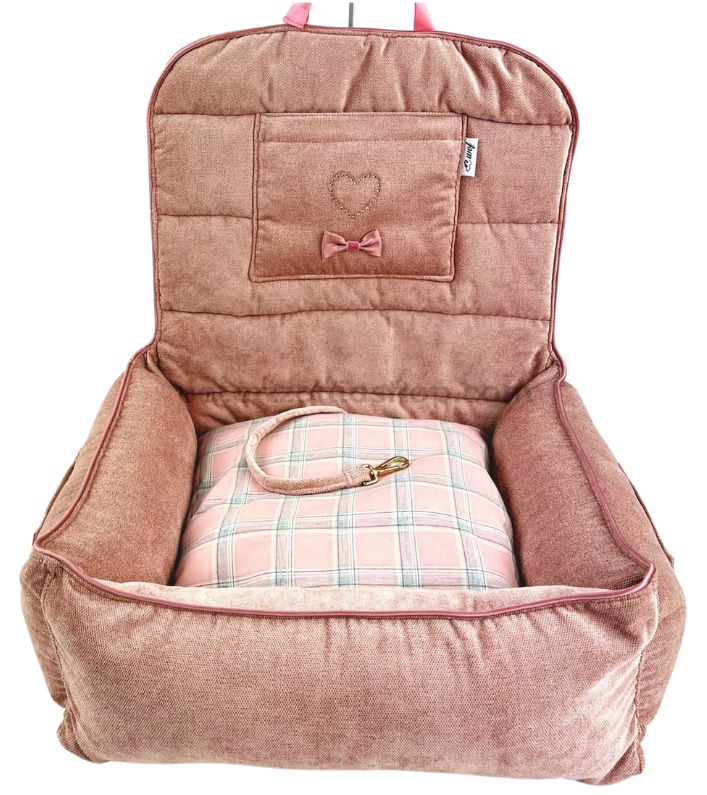 Asiento Cama para Coche Love Plaids para perro - Veterizonia