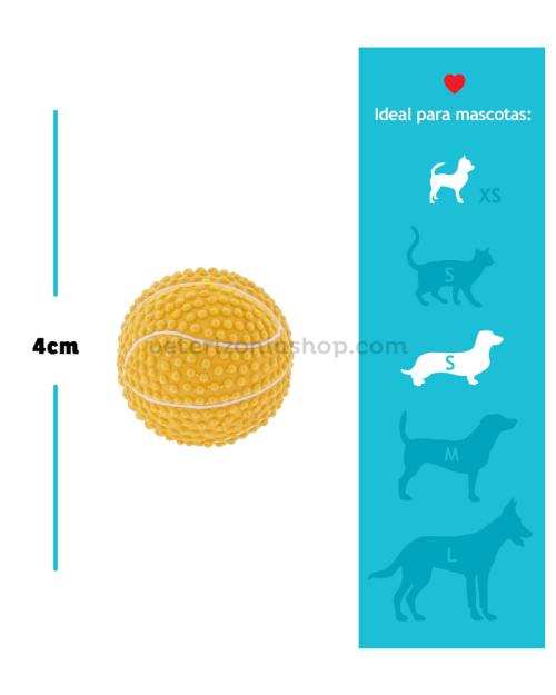 mini pelota perro pequeño sport amarillo