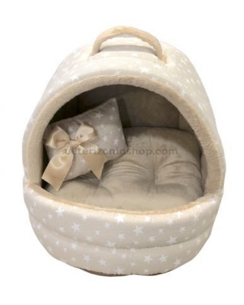 Cueva Iglú Estrellas Beige para Gato