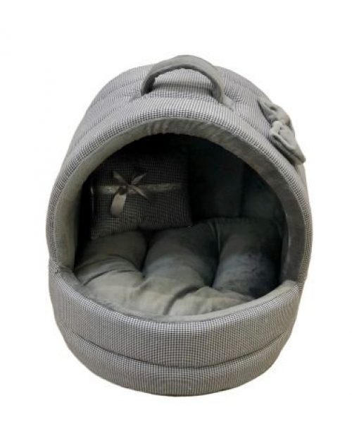 Cueva Iglú para Perro Gato Mini Cuadros Grises