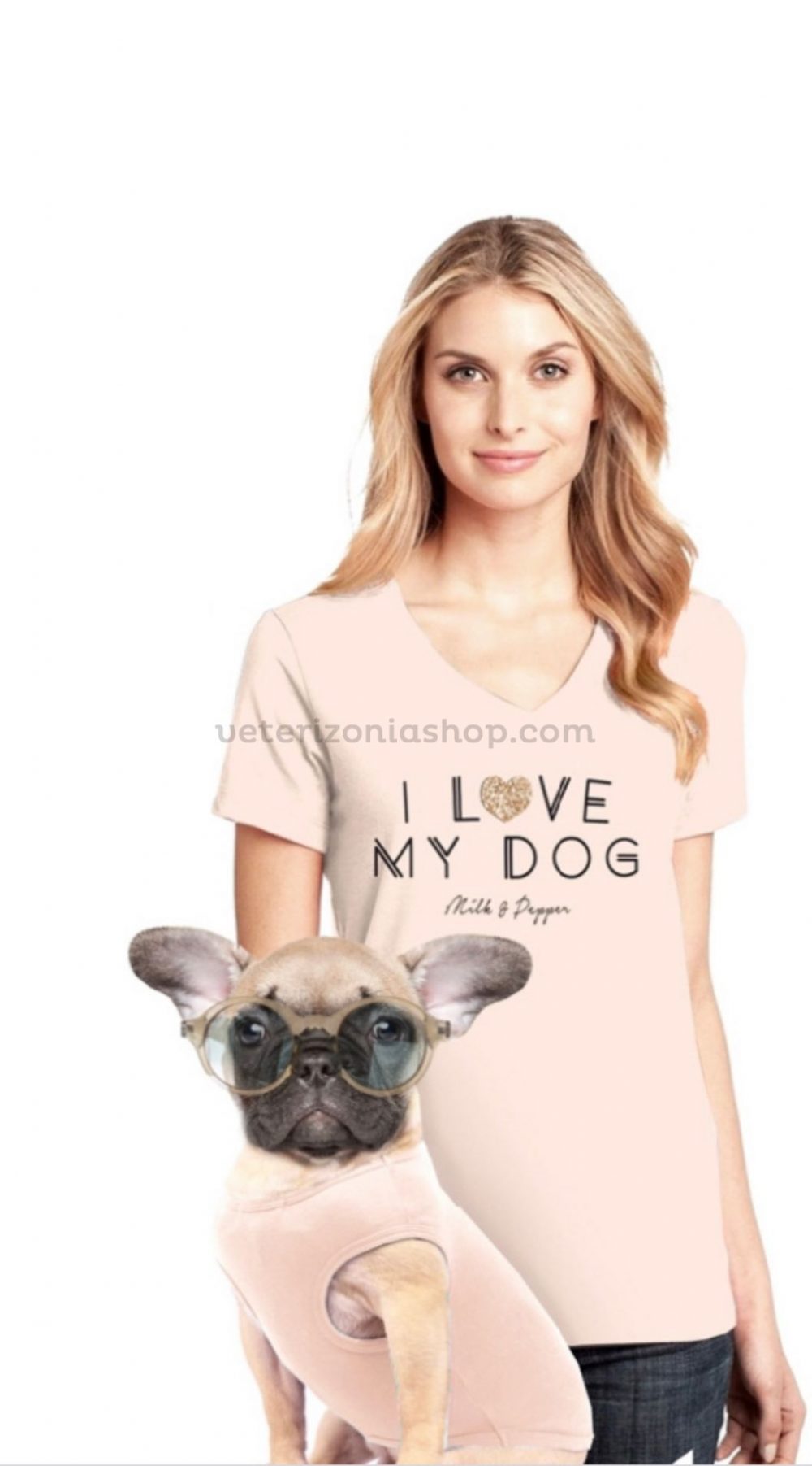 Camiseta para Humano "I Love my Dog" Milk&pepper