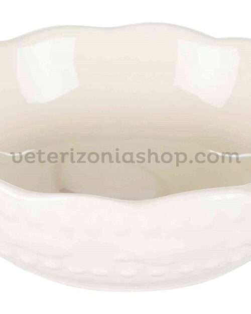 comedero bebedero ceramica gatos blanco pececitos