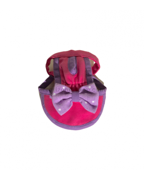 gorra perritas fucsia lazo morado