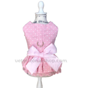 vestido perritas rosa lazada