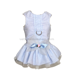 arnés vestido azul rosa