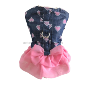 vestido arnés perrita jeans corazones