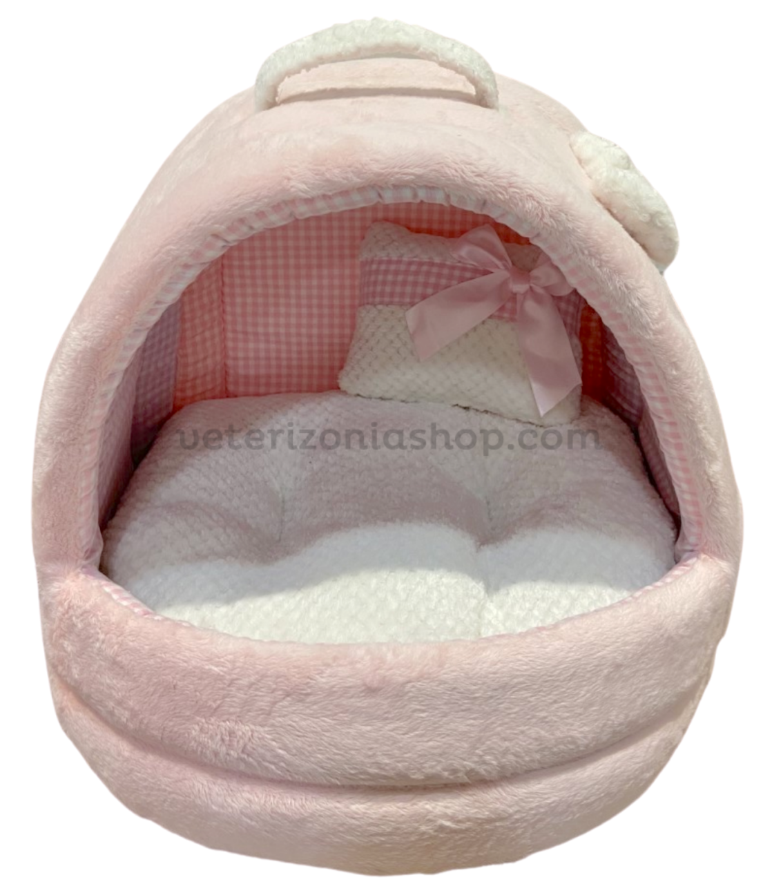 Cueva Iglú Rosa-Blanco para Perro y Gato Veterizonia