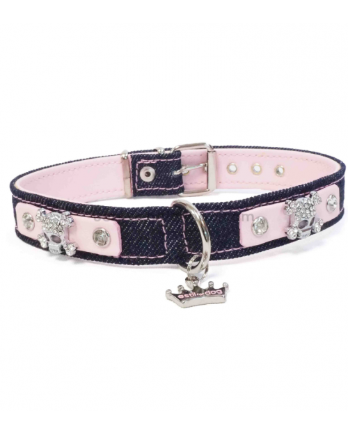 collar para perros strass baquero rosa