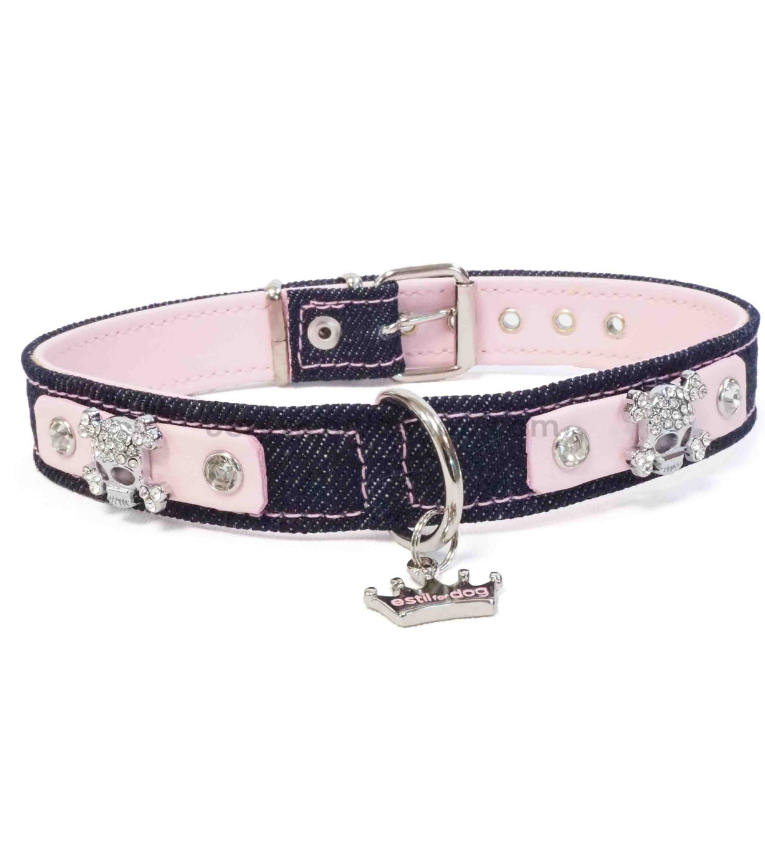 collar para perros strass baquero rosa