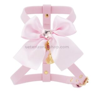 heart-sew-on-bow-harness-powder-rose-ecoleathergold-veterizonia