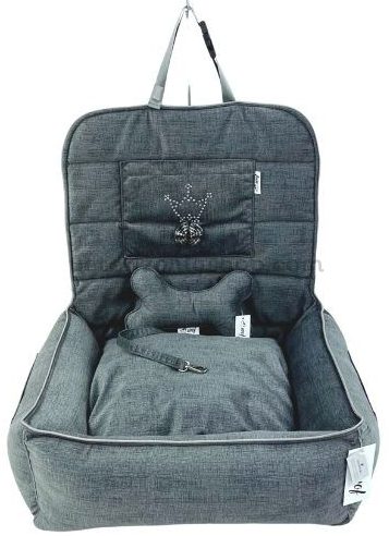 Asiento Cama para Coche gris para perro - Veterizonia