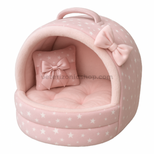 Cueva Iglú Estrellas Rosa para Perro y Gato