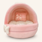 Cueva Iglú Rosa chicle Blanco para Perro y Gato